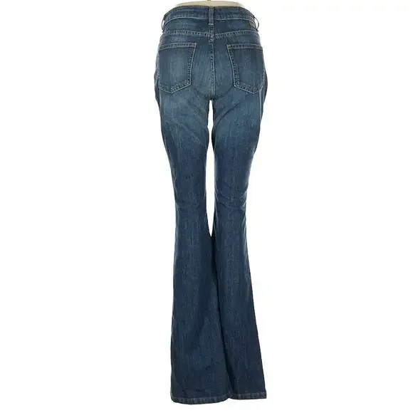 Boden Women’s High Rise Flare Jeans Size 8L / 12L Dark Indigo Bootcut Denim - Picture 4 of 11